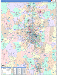 Front Range Metro Area Wall Map Color Cast Style 2026